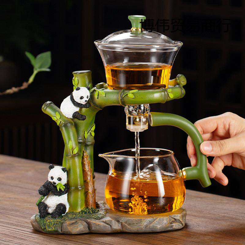 2025新款创意泡茶壶家用办公玻璃半自动茶具全套装高档懒人冲茶器