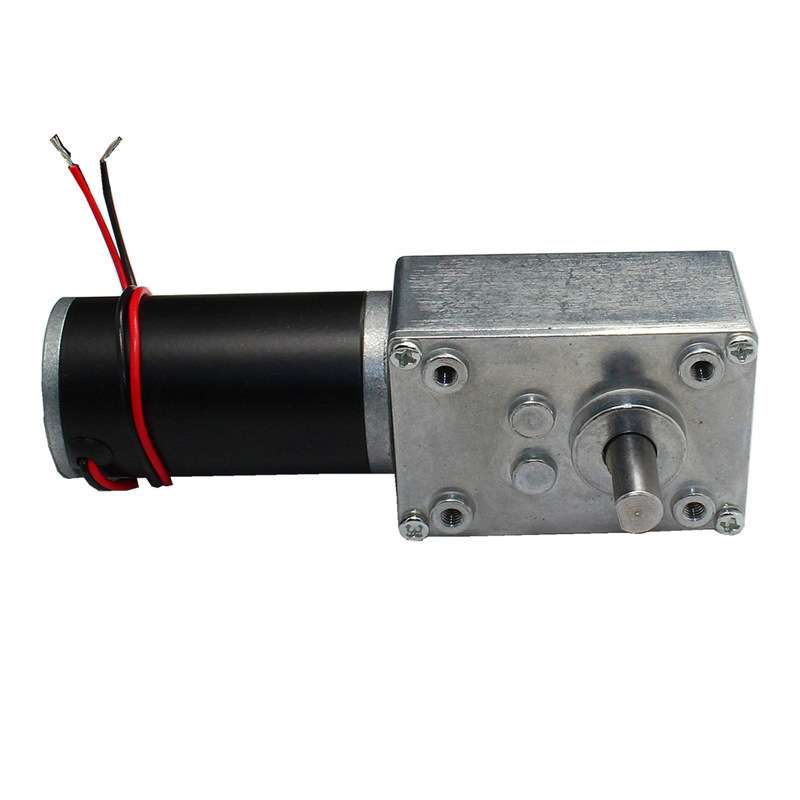 DC 12V 24V蜗轮蜗杆减速电机双轴5-470Rpm自锁可调速正反转电机