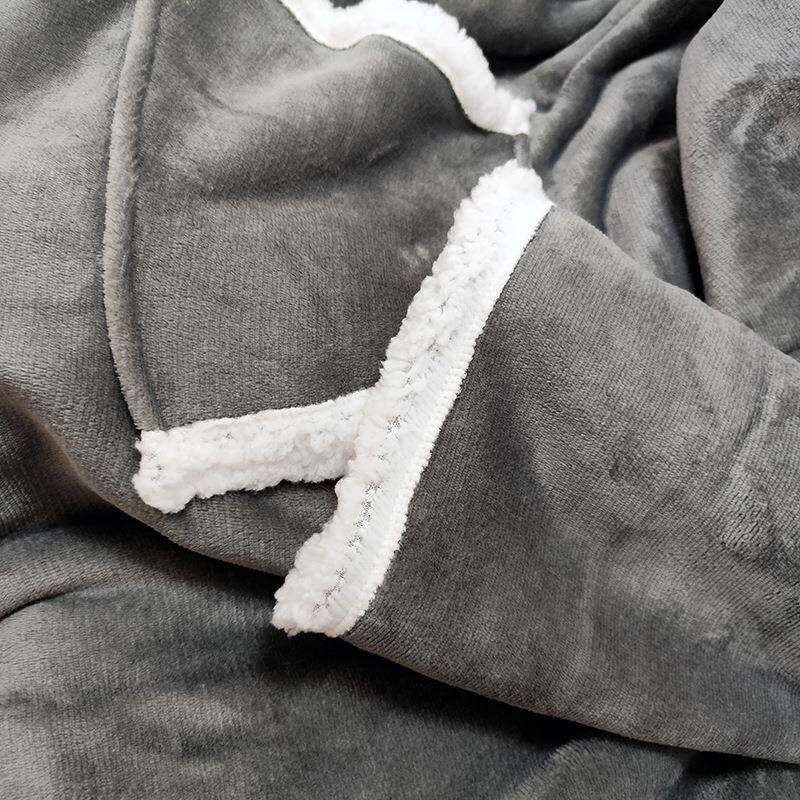 亚马逊跨境袖毯可穿戴毛毯带袖保暖毛毯电视毯子大口袋懒人毯
