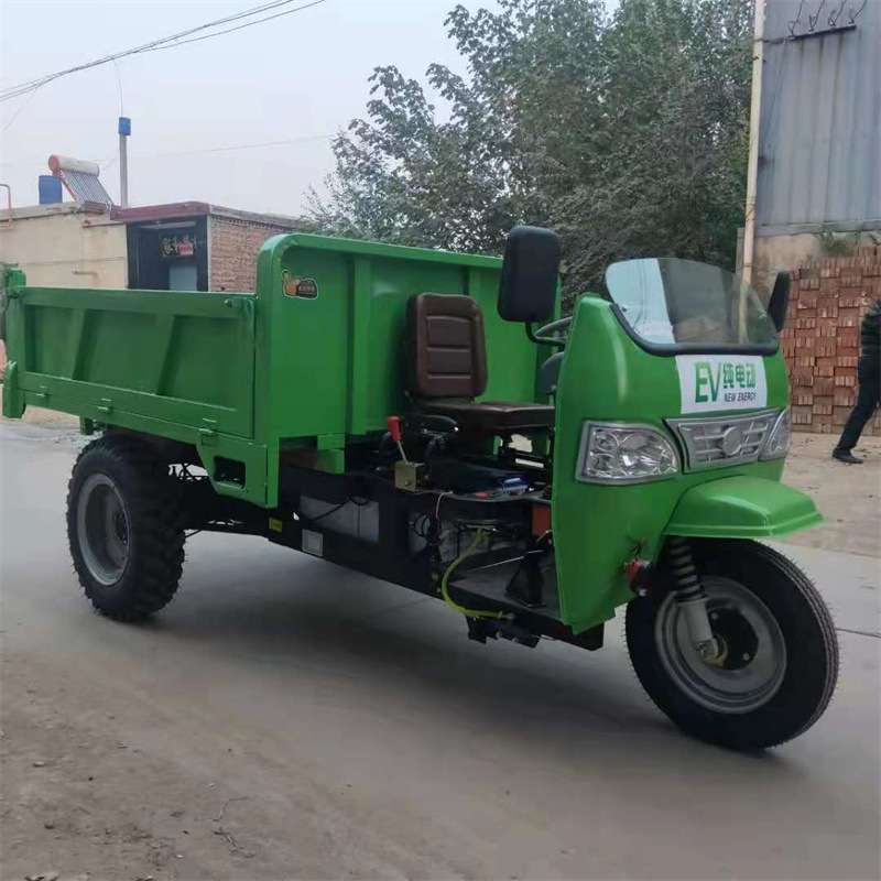 农用时风后桥电启动自卸车 建筑工地小型柴油翻斗三轮车