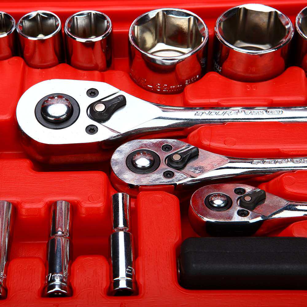 力易得120件汽修综合工具组套6.3mm10mm12.5mm机修套装E1209