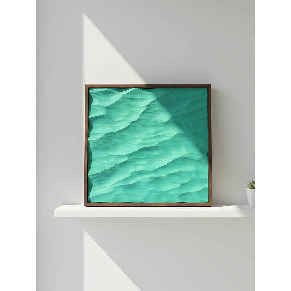手工木雕刻海浪水波纹装饰画椴木块带框厚木板方形大尺寸材料