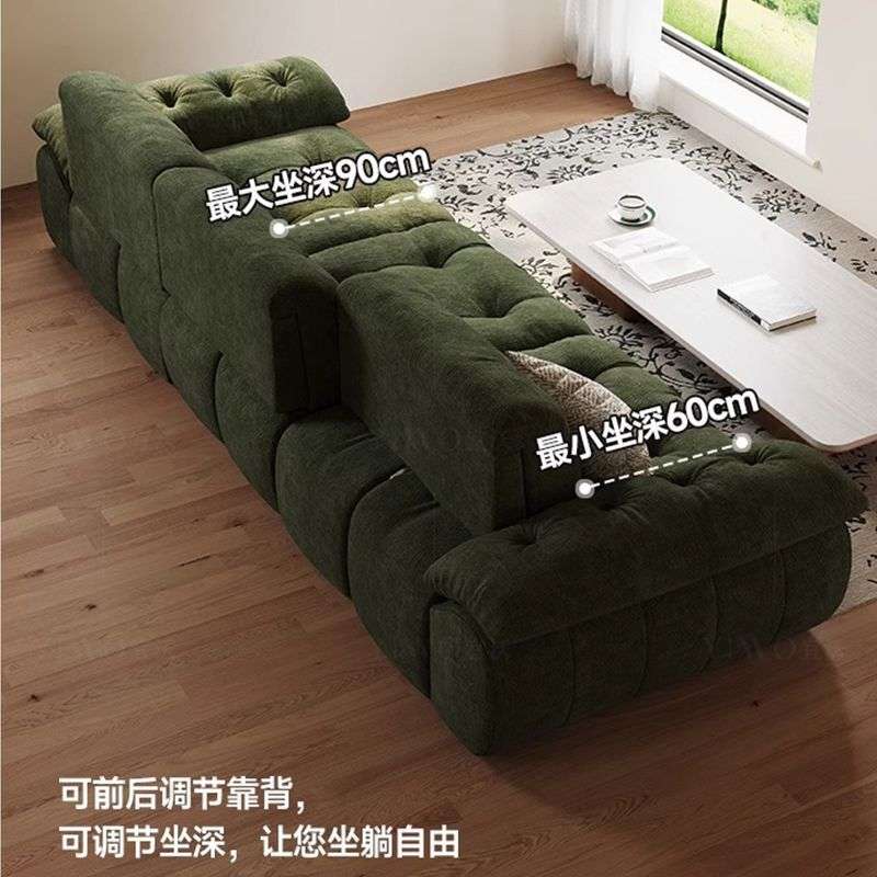 棉花糖超大坐深靠背可调节客厅大小户型直排云漫雪尼尔布艺沙发
