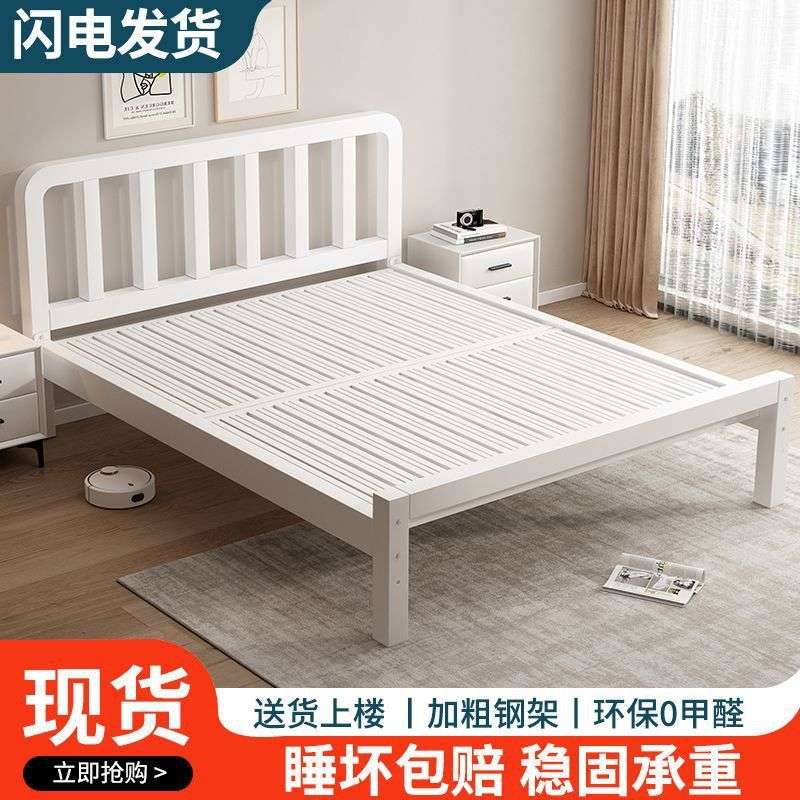 铁架床出租屋特厚加厚铁床组装铁艺床加粗加厚铁床卧室轻奢简易床