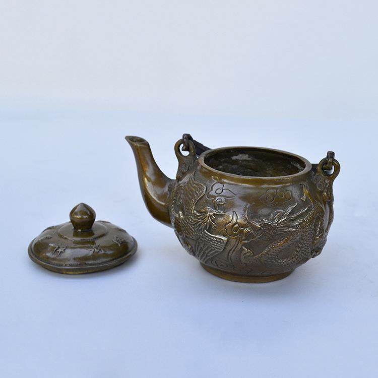 纯铜金属工艺品纯手工精雕商务办公龙凤茶壶摆件,模玩/动漫/周边/娃圈三坑/桌游,模型制作工具/辅料耗材,淘宝优惠券,粉丝福利购,淘宝优惠卷