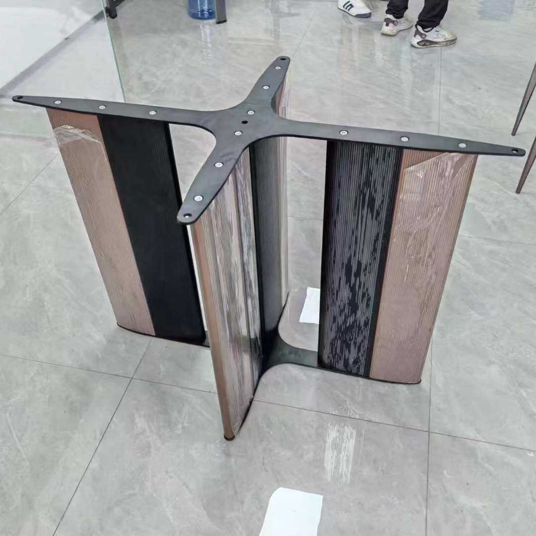 餐桌腿支架铝合金桌脚底座大理石奢石长桌腿轻奢餐台脚岩板支撑脚