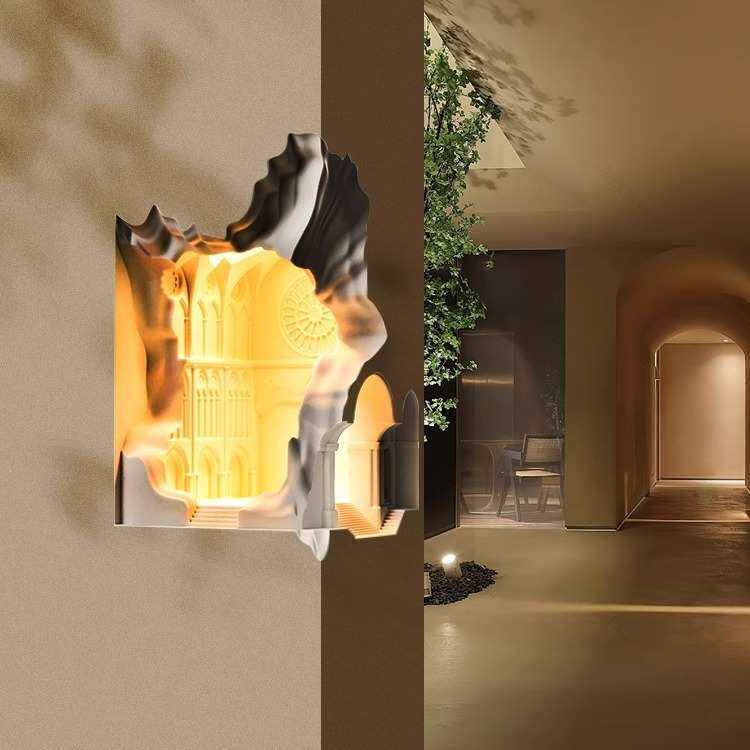 嵌入式墙角壁灯过道玄关走廊装饰氛围石膏灯