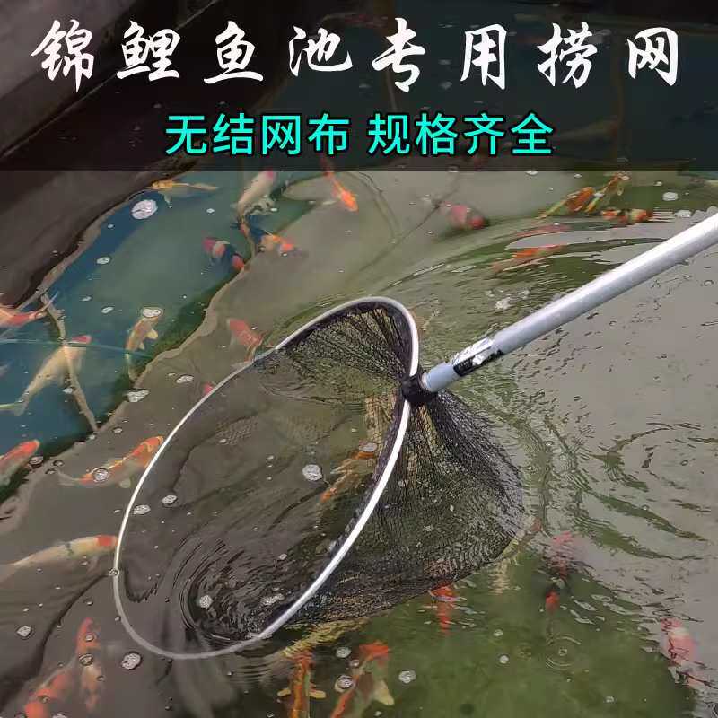 锦鲤鱼池专业手抄网中大型鱼捞网铝合金长木柄伸缩柄大渔网捞鱼