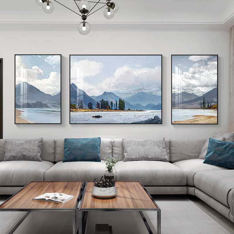 北欧墙画客厅挂画风景山水画抽象简约现代装饰画沙发背景墙三联画,3C数码配件,摄像机配件,淘宝优惠券,粉丝福利购,淘宝优惠卷