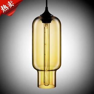 北欧风意大利灯饰创意个性咖啡酒吧台餐厅艺术彩色玻璃汽笛吊灯