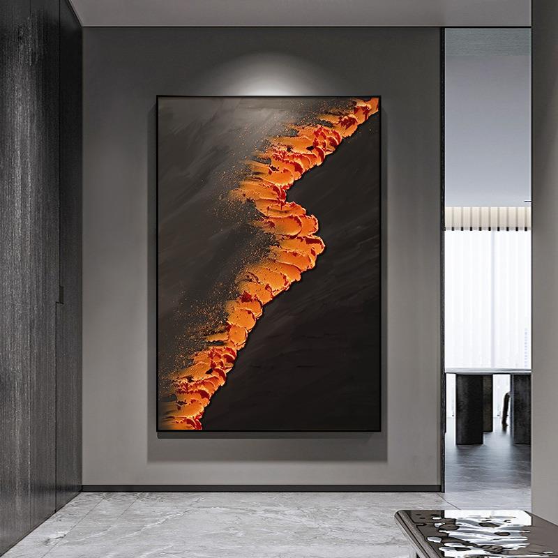 抽象艺术海浪手绘油画入户玄关装饰画客厅大幅落地画立体肌理挂画