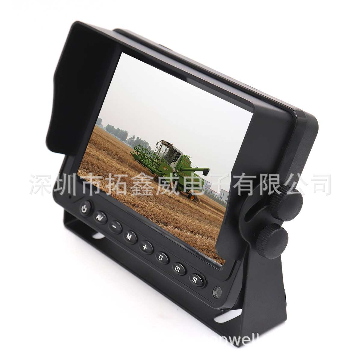 5寸带遮阳罩DC12V-24V宽电压三路视频输入车载液晶显示器T-M5002