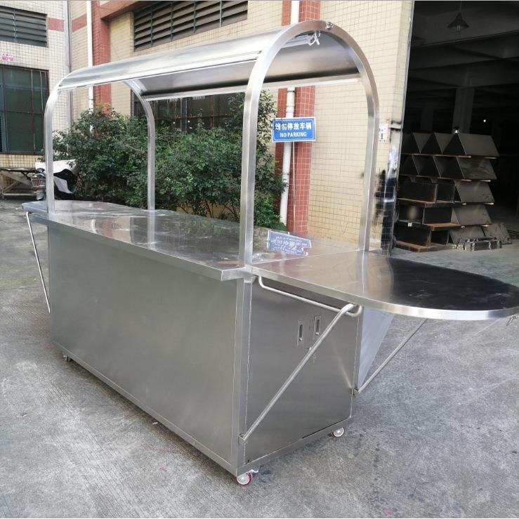 厂家不锈钢手推餐车夜市多功能流动冷饮奶茶小吃摆地摊车