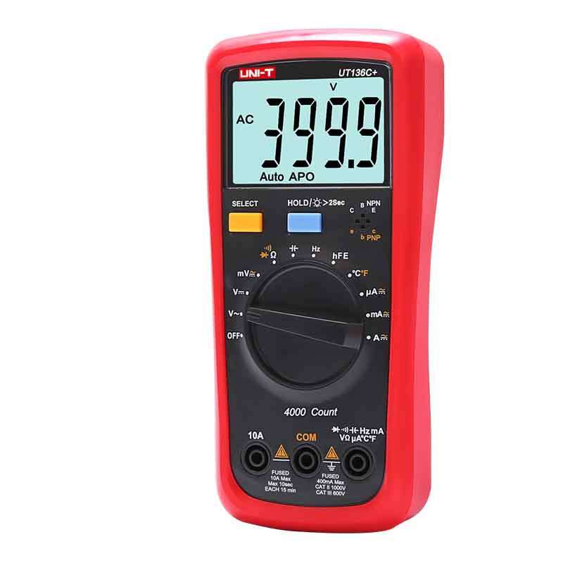 优利德UT136C+数字万用表多功能防烧测电容家用电工万用表