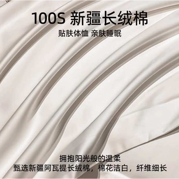 100支贡缎轻奢长绒棉枕套一对装100棉单套双人枕头套简约成人南通