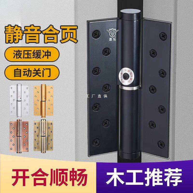 雷鸟隐形门合页自动关门回弹闭门器液压缓冲阻尼弹簧铰链自闭荷叶