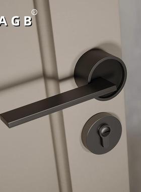 BAGB美式复古黄古铜室内卧室分体房门锁木门法式把手轻奢磁吸门锁