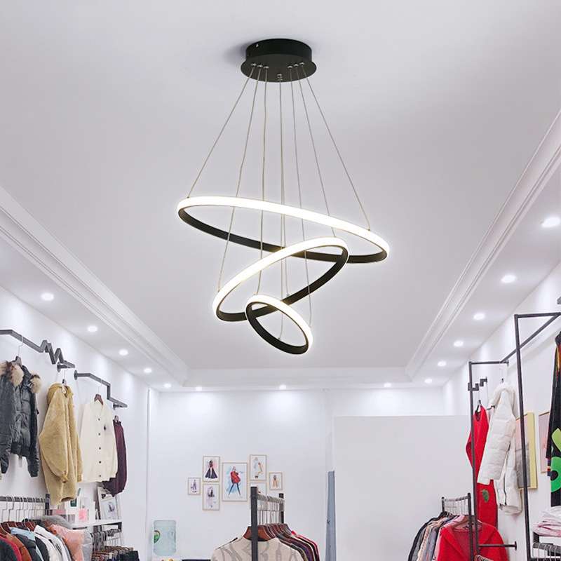 服装店灯吊灯女装创意个性店铺商用网红理发店美发圈圈圆环餐厅灯