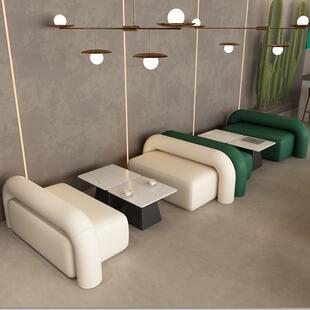 网红甜品店烘焙店桌椅组合奶茶店咖啡厅简约休闲洽谈接待卡座沙发