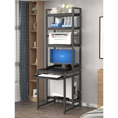 H&小型电脑桌家用台式小户型书桌带书架一体单人70cm迷你办公写字