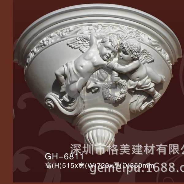 PU装饰线条角线壁炉壁台壁盒饰花灯盘天花顶角线PU雕花天花板