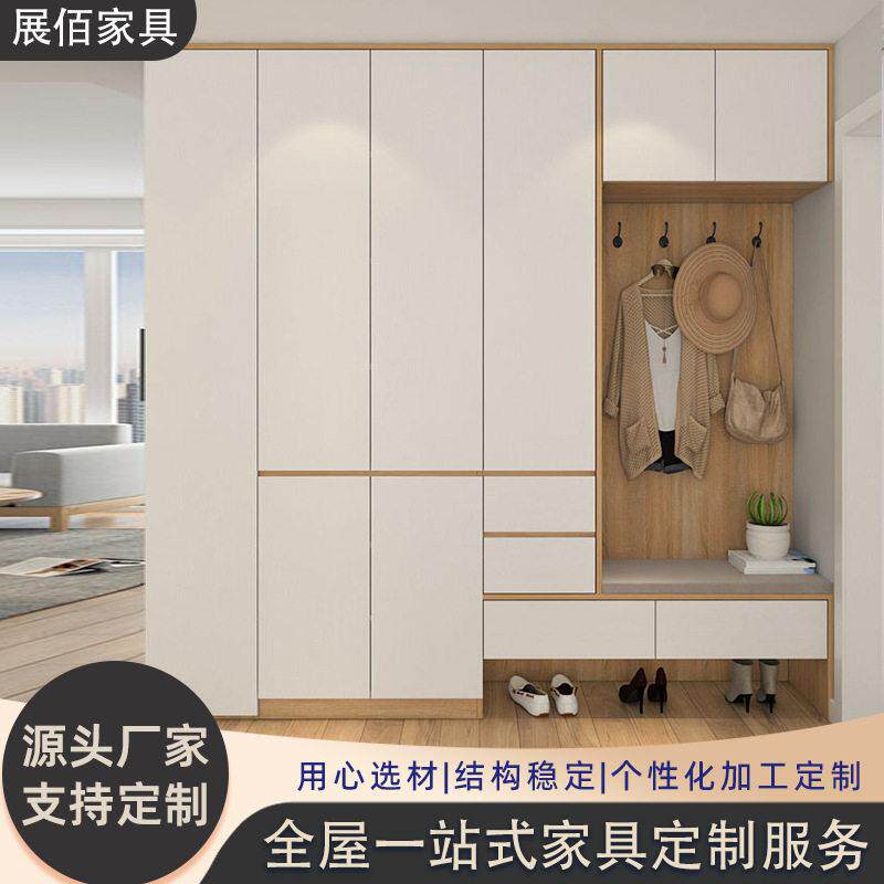 天津全屋定制衣柜一体玄关柜简约家用入户门口大容量收纳储物柜