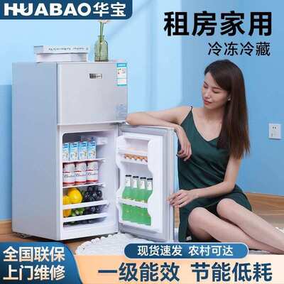 华宝小冰箱小型出租屋保鲜冷藏冷冻一级能效办公室宿舍租房电冰箱