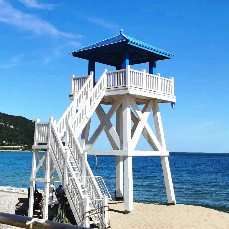 户外花海观景台防腐木瞭望塔海边哨塔沙滩救生站营地景区文旅凉亭