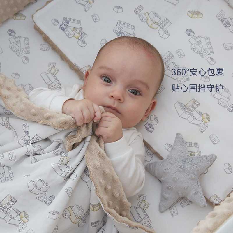 Domiamia哆咪呀豆豆绒婴儿床床围宝宝防撞软包婴幼儿四件套三件套