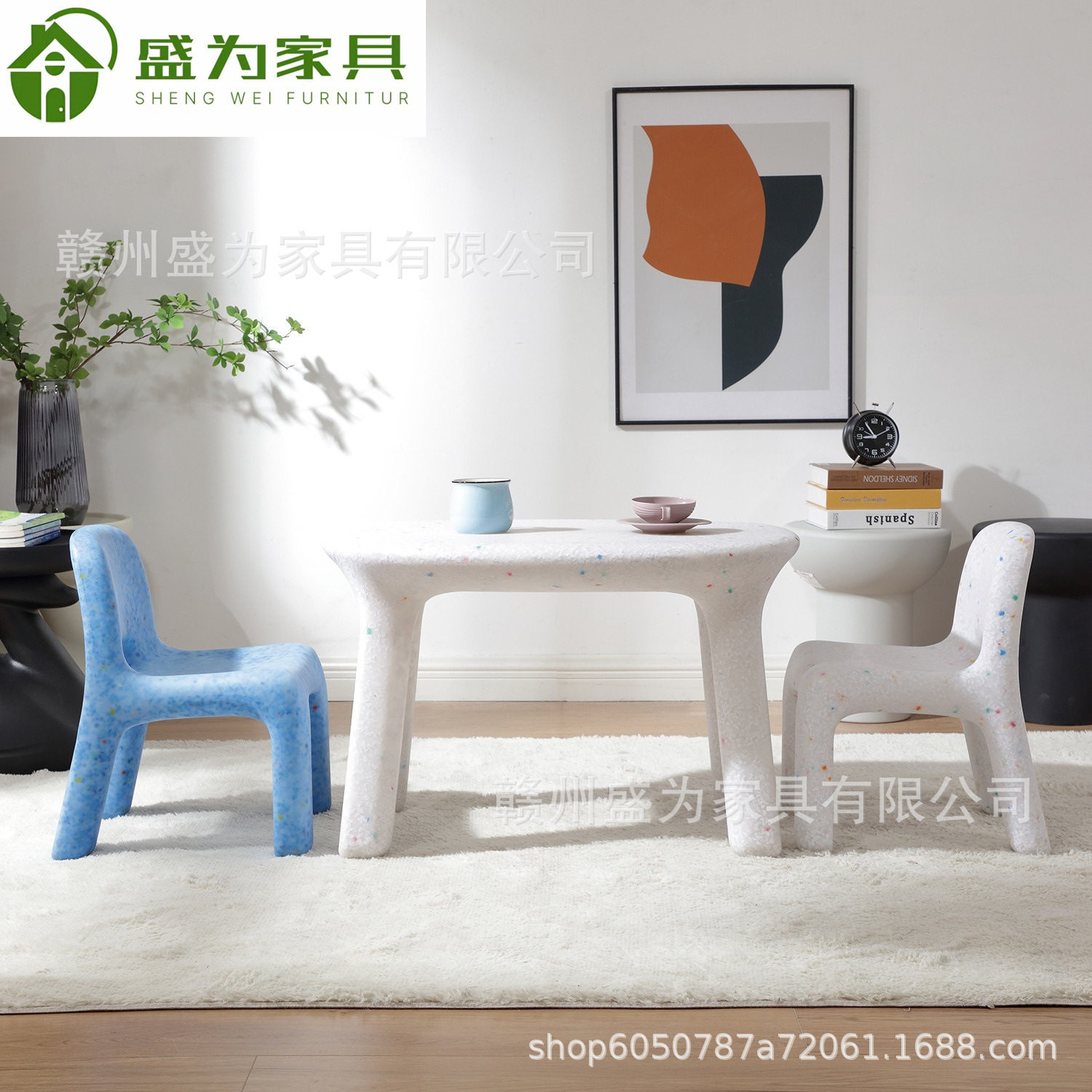 早教中心桌椅幼儿园儿童课桌椅PE宝宝家用小凳子吃饭靠背椅工程批