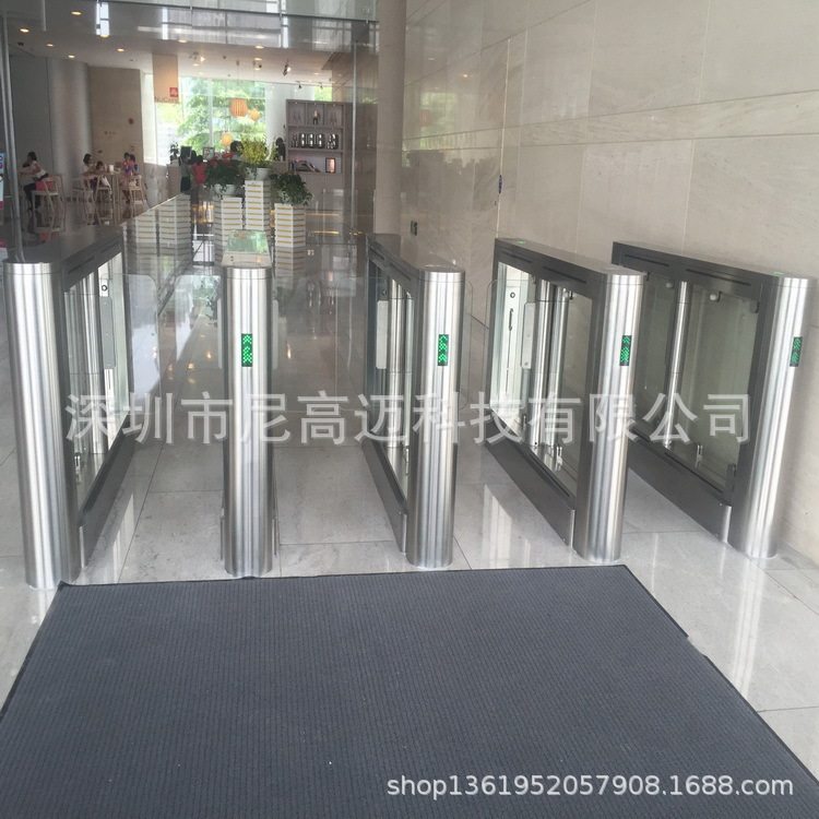尼高迈厂家供应翼闸门自动摆闸不锈钢单向三辊闸办公场所写字楼道