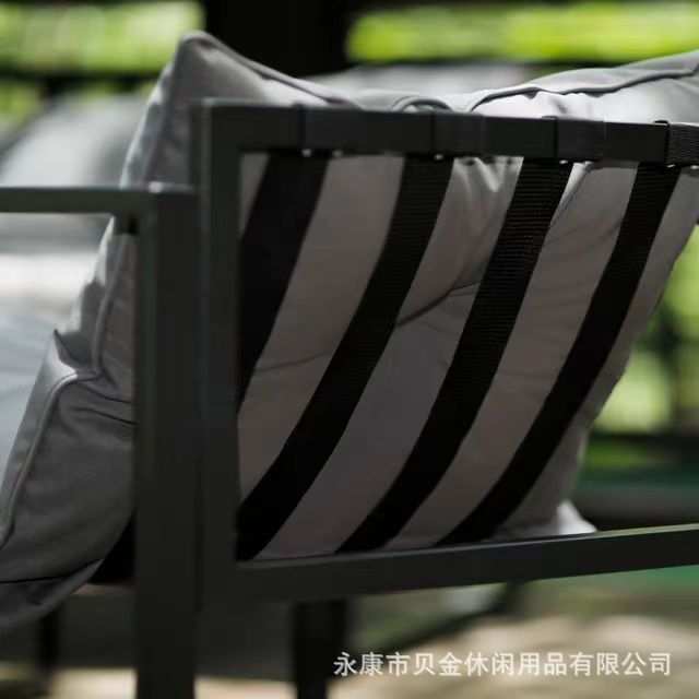 户外沙发四件套铁艺便携织带椅带棉垫户外家具沙发茶几组合休闲椅
