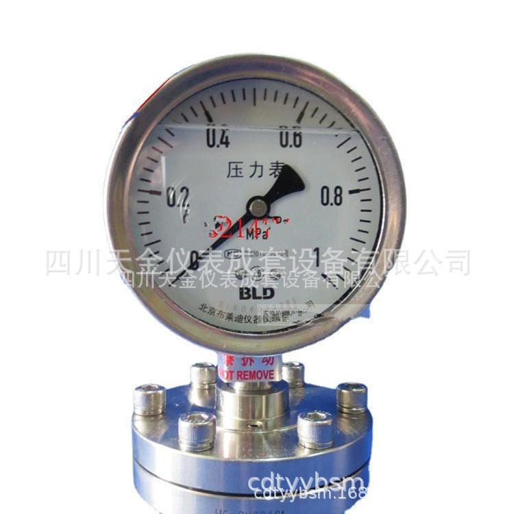 北京布莱迪全不锈钢耐震压力表隔膜压力表YTHN-100MFB法兰式60MPA