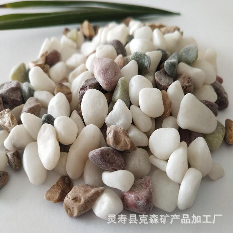 胶黏石用水洗石混色透水石别墅园林造景白石子砾石彩色景观石沙石