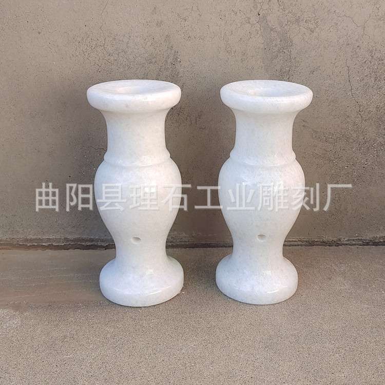 厂家直供 石雕汉白玉花瓶 墓地花瓶祭扫茶花用石雕花瓶摆件