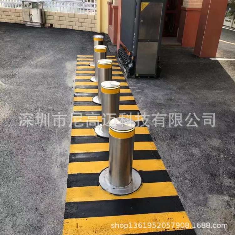 不锈钢成品活动式车挡幼儿园小学校园大门路口浅埋隐藏自动升降桩