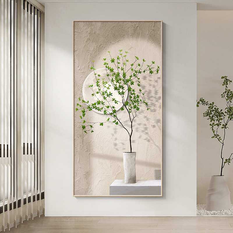 现代北欧客厅落地装饰画侘寂风绿植沙发背景墙挂画玄关壁画简约,3C数码配件,摄像机配件,淘宝优惠券,粉丝福利购,淘宝优惠卷