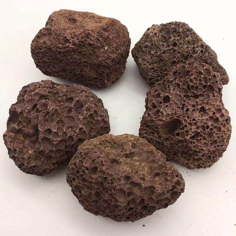 红色火山石多肉铺面拌土种植过滤污水处理用火山石颗粒黑色火山石