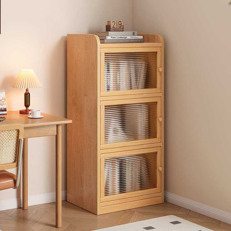 实木书柜书桌旁小柜子家用落地防尘储物窄柜客厅置物矮柜靠墙书架,3C数码配件,摄像机配件,淘宝优惠券,粉丝福利购,淘宝优惠卷
