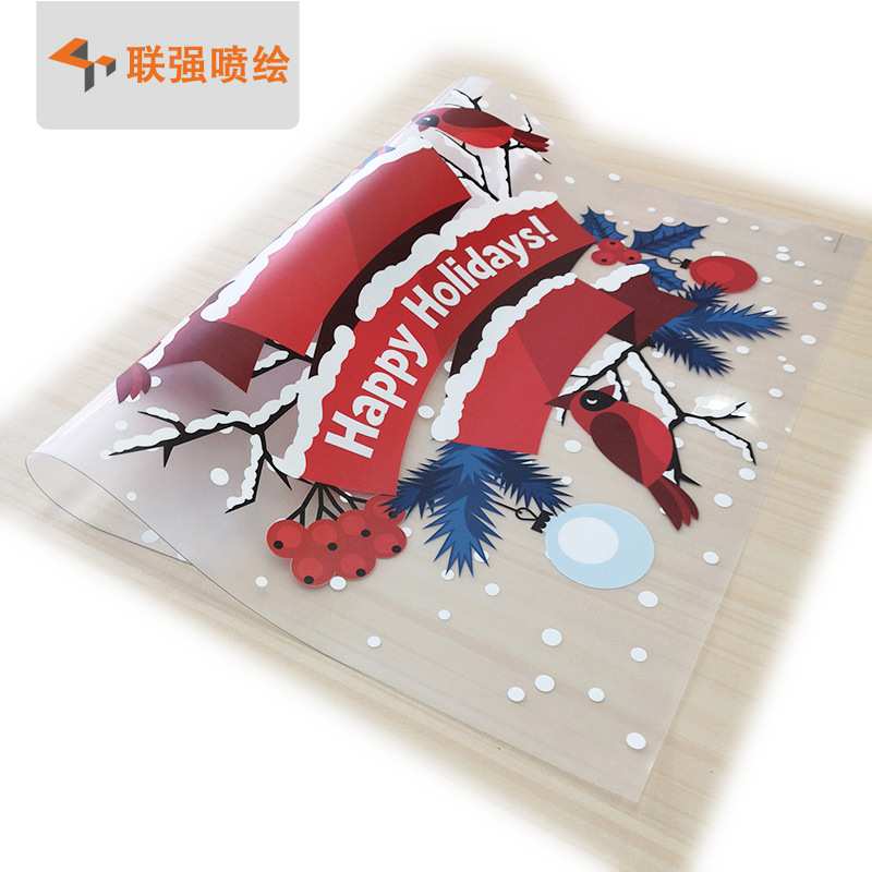 厂家批量生产超透膜彩白喷画 玻璃贴uv喷绘 橱窗玻璃超透静电贴