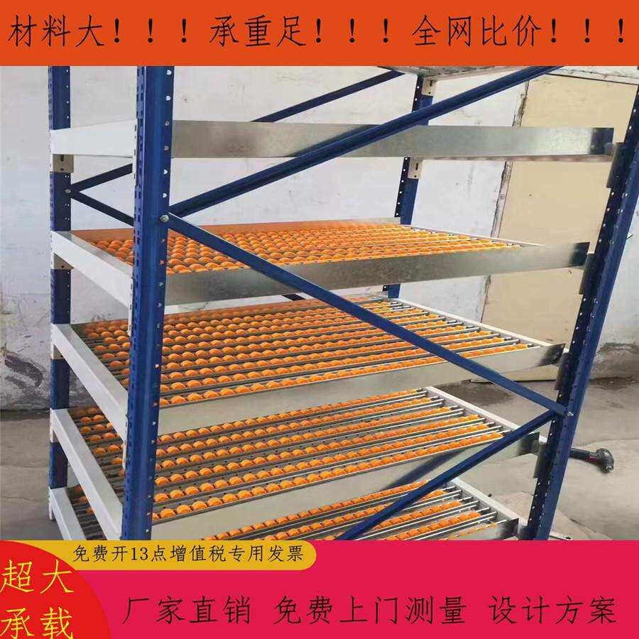 工厂仓库产品专用滑轮式货架放塑料筐货架小滚轮滑道重型货架直销