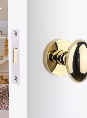美式金色隐形门锁室内暗门锁欧式仿古单面锁黑色球形门把手房门锁