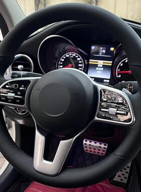 适用奔驰MercedesBenzC级专车专用真皮手缝方向盘套跨境