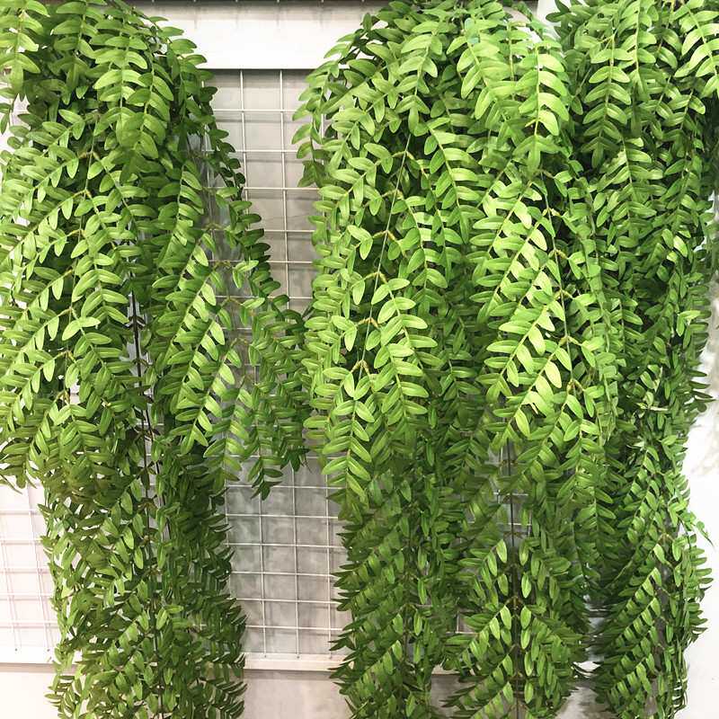 仿真大把束绿植藤蔓加长1.5米槐树叶垂挂装饰藤条壁挂工程造景
