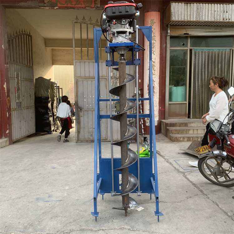 山地栽杆打桩钻孔机光伏护栏桩打洞地基注浆钻孔管桩掏泥加高支架