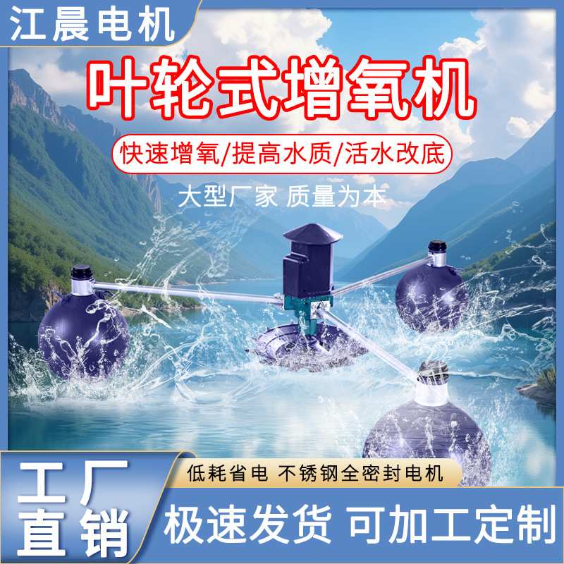 叶轮式增氧机鱼塘3KW大功率鱼虾鳗鱼打氧机304不锈钢增氧泵水产
