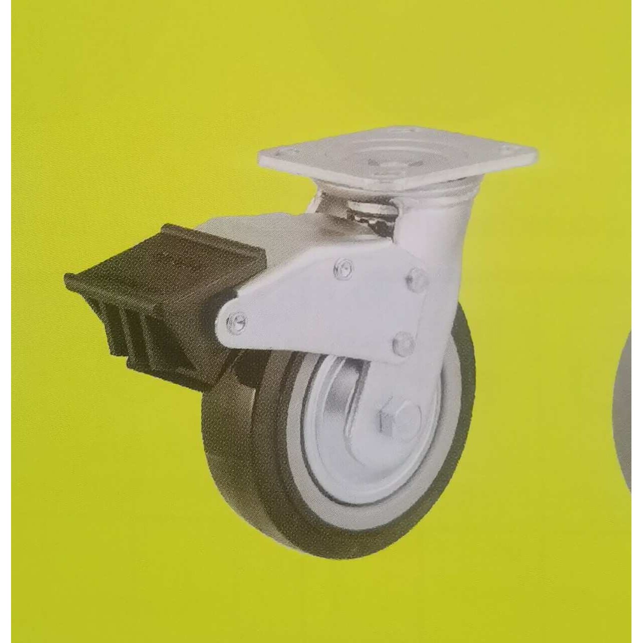 环球脚轮4寸重型黑色双刹脚轮
