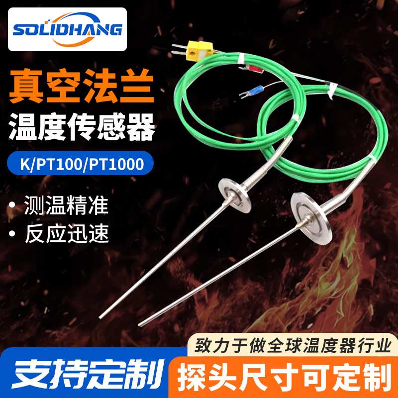 高温高压K型铠装热电偶 真空盲板法兰密封热电阻温度传感器