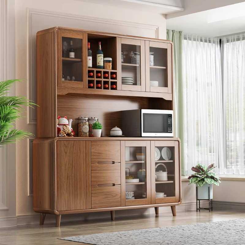 中式餐边柜实木框茶水酒柜现代简约厨房储物置物柜子家用客厅靠墙,3C数码配件,摄像机配件,淘宝优惠券,粉丝福利购,淘宝优惠卷