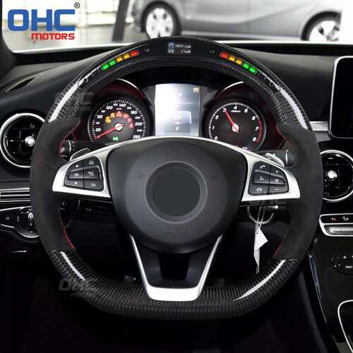 适用于奔驰W205 CLA C E W117 W213 C200碳纤维汽车方向盘改装
